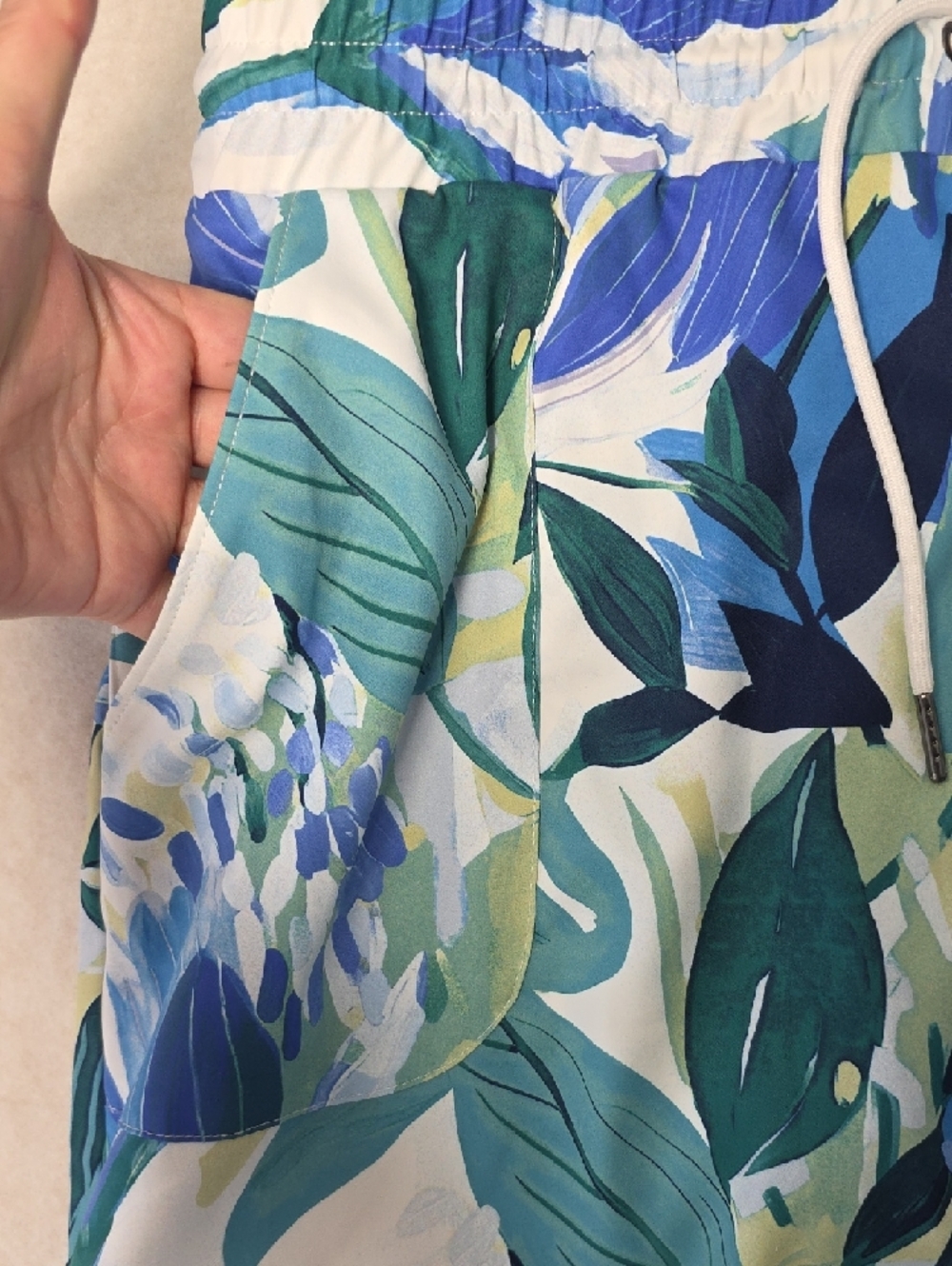 St. John's Bay Blue & Teal Floral Skort - Picture 4 of 9